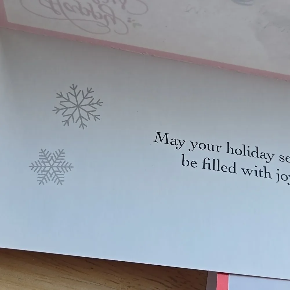 Festive Holiday Cards Red Green White Seasons Unisex Christmas 5 Card Bundle